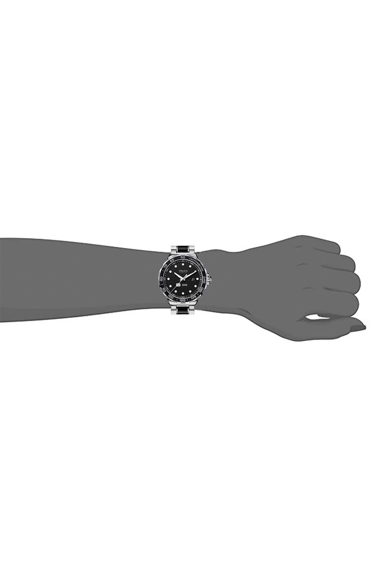 I TOUCH Men's iTouch Connected Hybrid Smartwatch Fitness Tracker: Silver Case with Two Toned Metal Strap, 42mm, Alternate, color, 