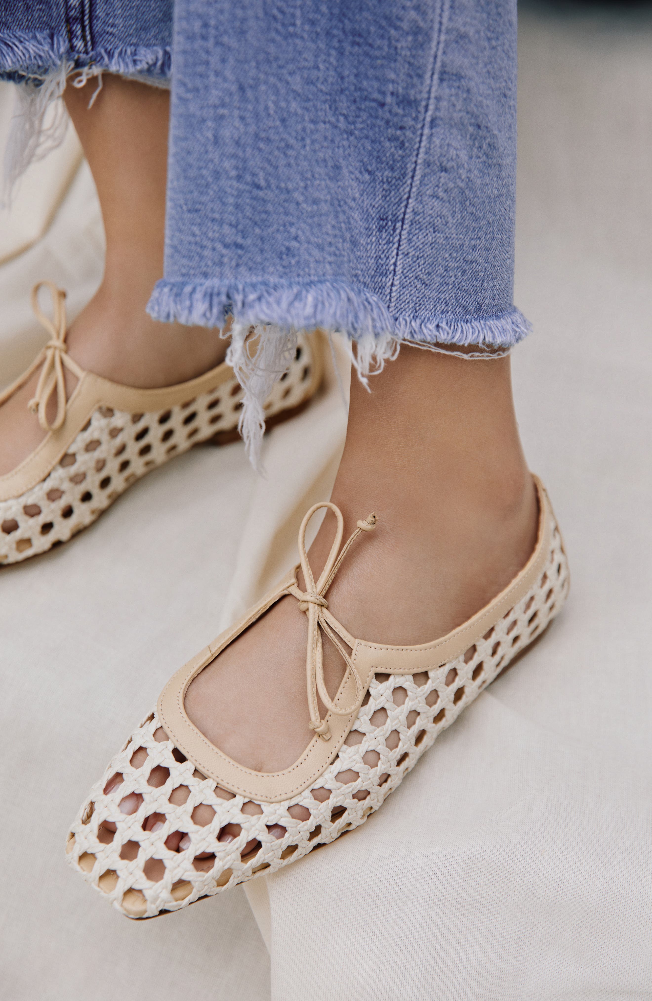 Amelia Raffia Ballet Flat, Alternate, color, Natural Raffia
