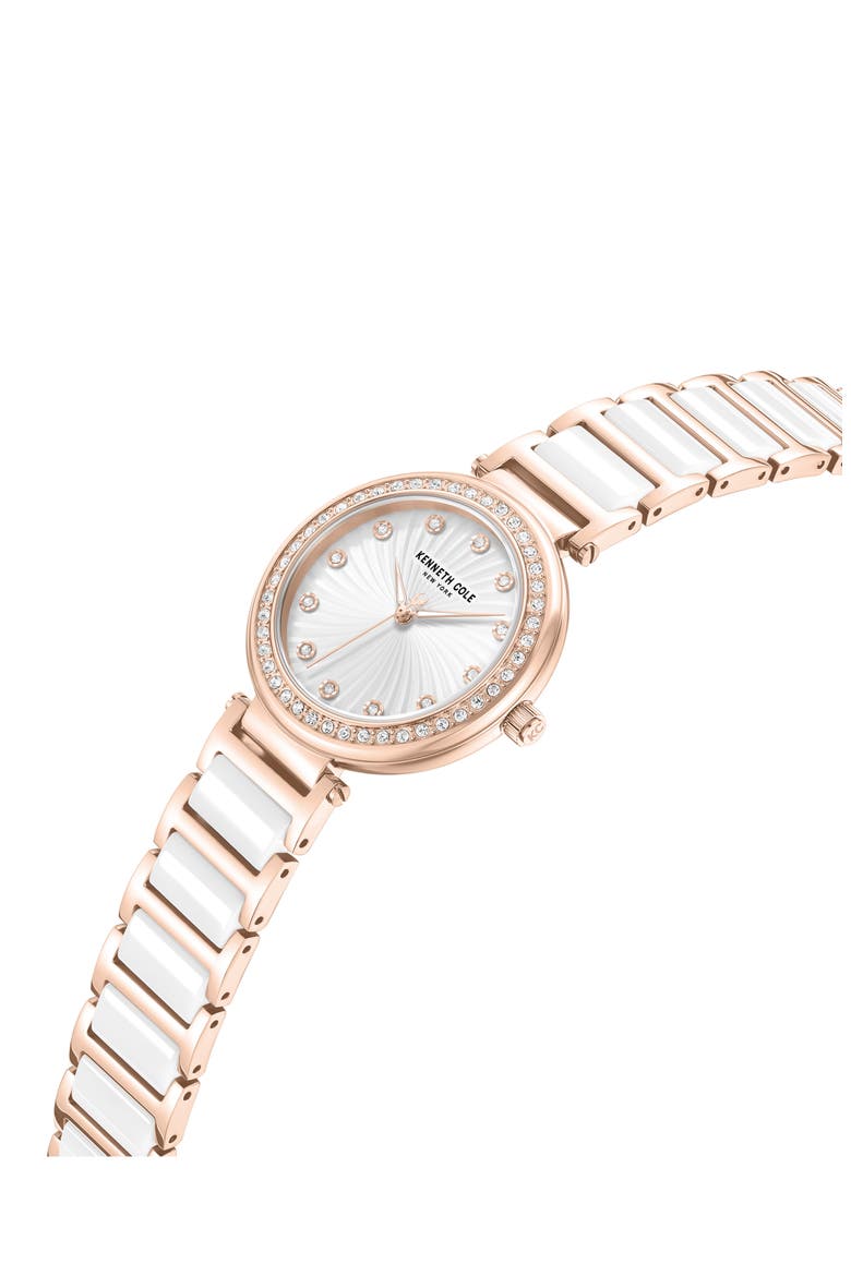 Classic Crystal Bracelet Watch, 34mm, Alternate, color, WHITE