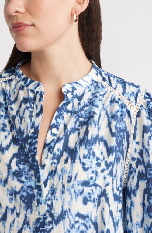 Caslonr Caslon(r) Embroidered Inset Top In Blue