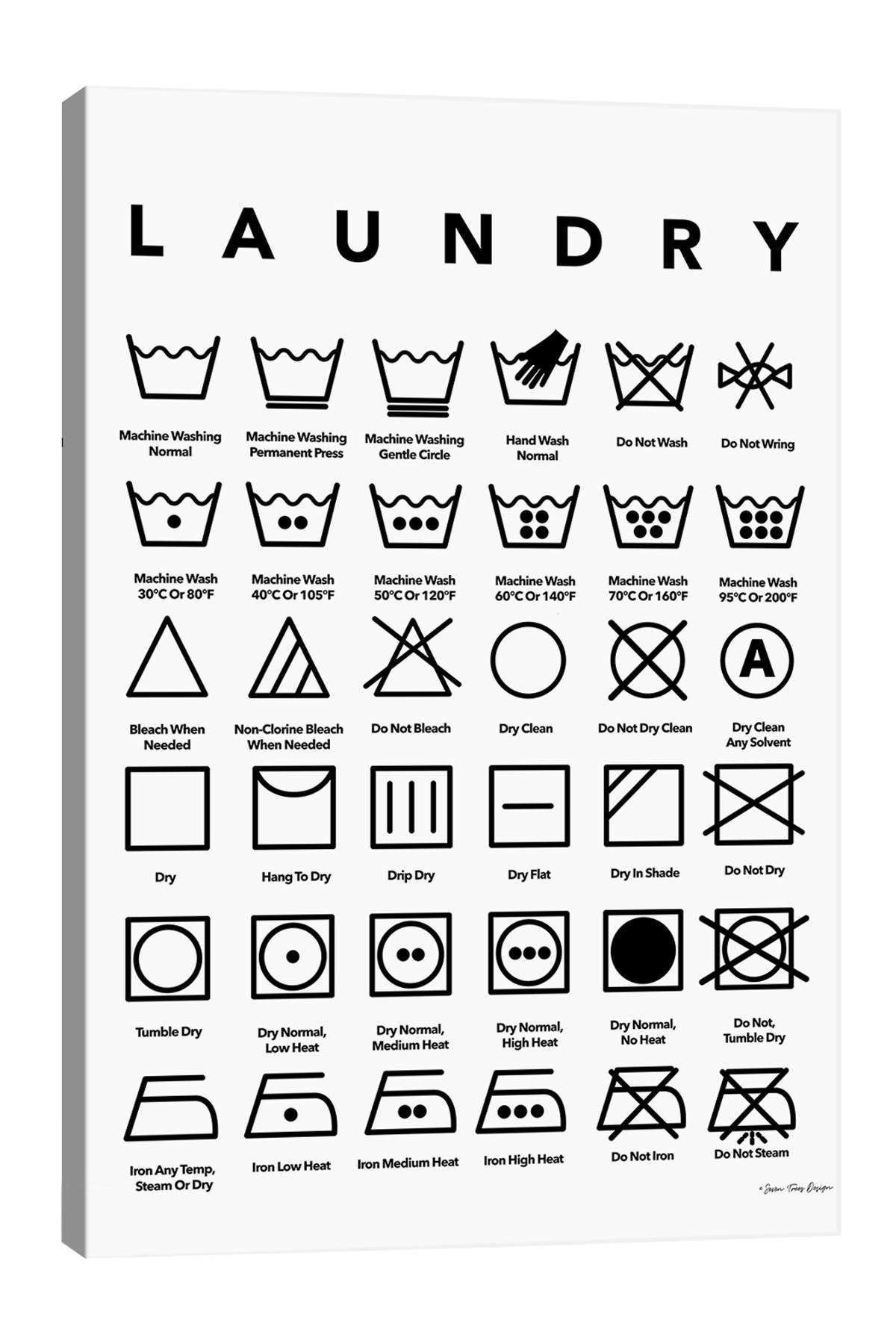 iCanvas Laundry Symbols by Seven Trees Design Canvas Wall Art - 26