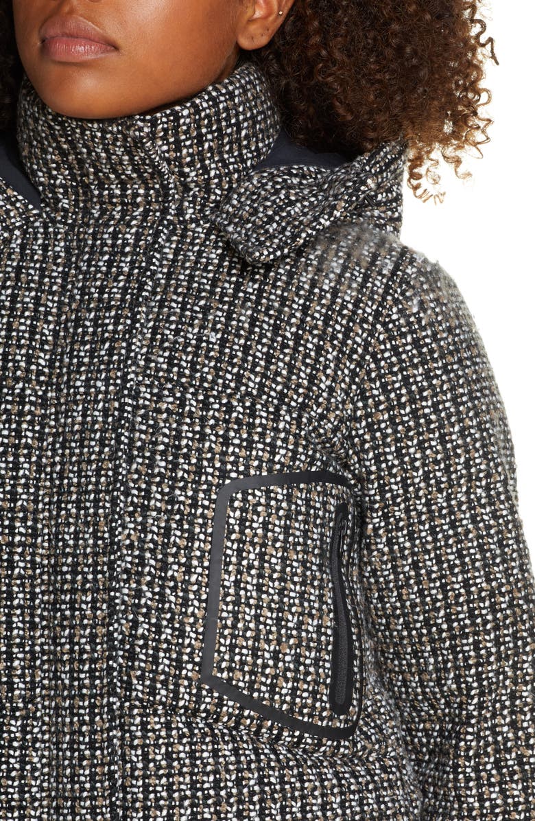Blanc Noir Crop Bouclé Puffer Jacket, Alternate, color, 