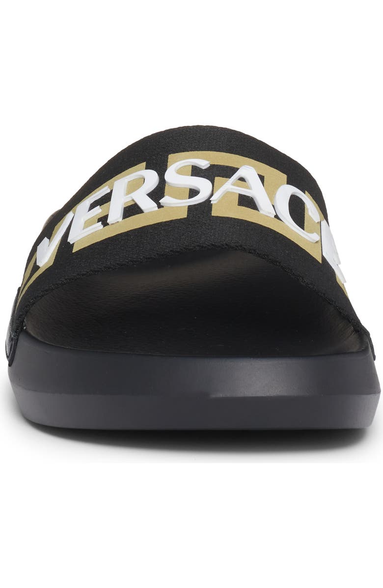 Versace La Greca Logo Pool Slide Sandal, Alternate, color,