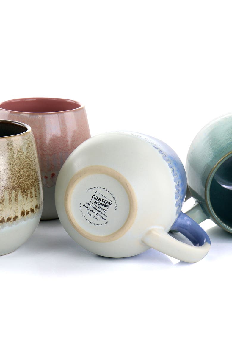 Gibson Home Avery Creek 4 Piece 19.1oz Stoneware Mug Set, Alternate, color, Blue