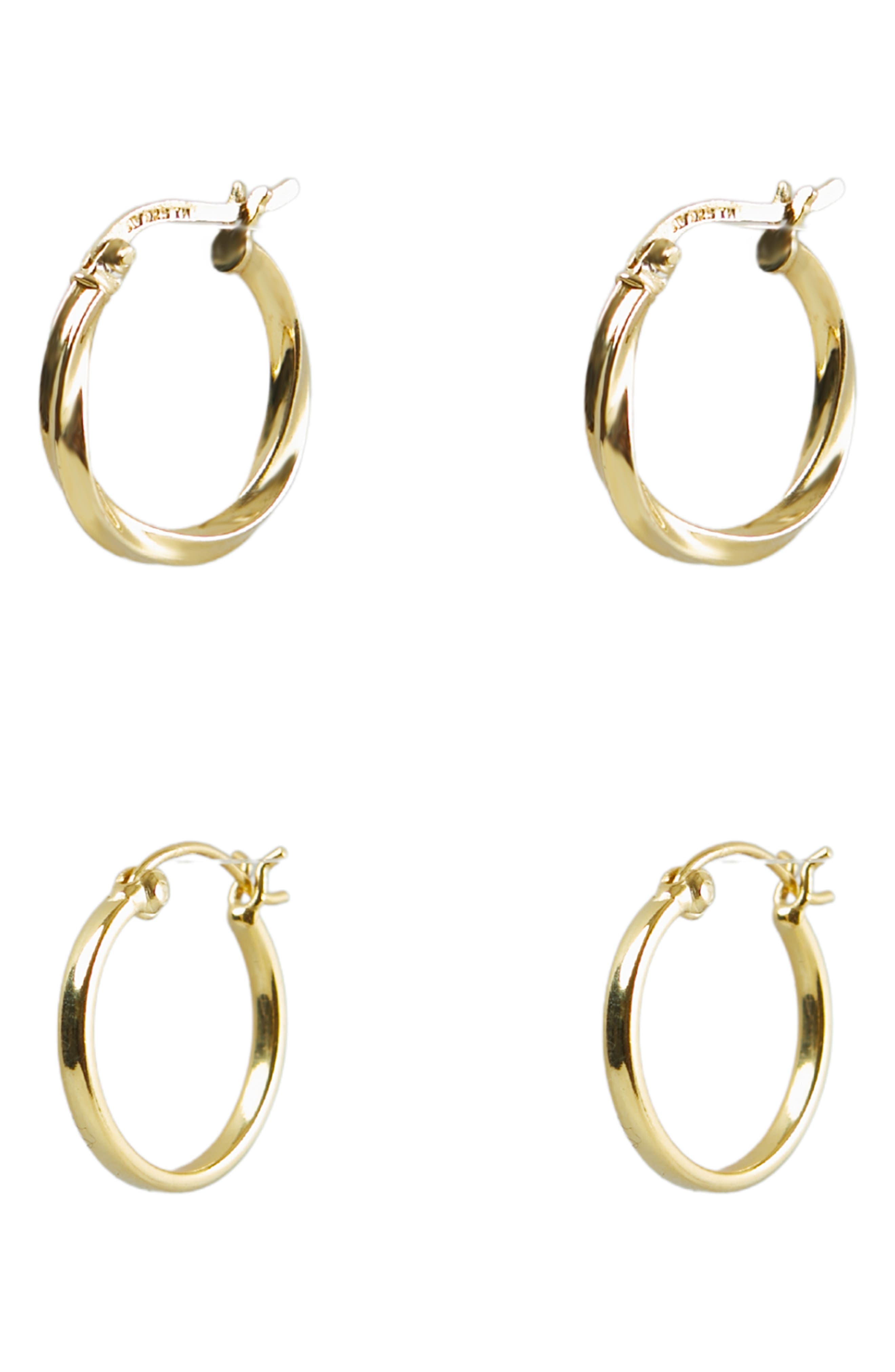 Argento Vivo Sterling Silver Set of 2 Hoop Earrings