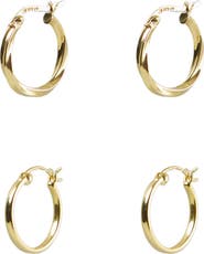Argento Vivo Sterling Silver Set of 2 Hoop Earrings
