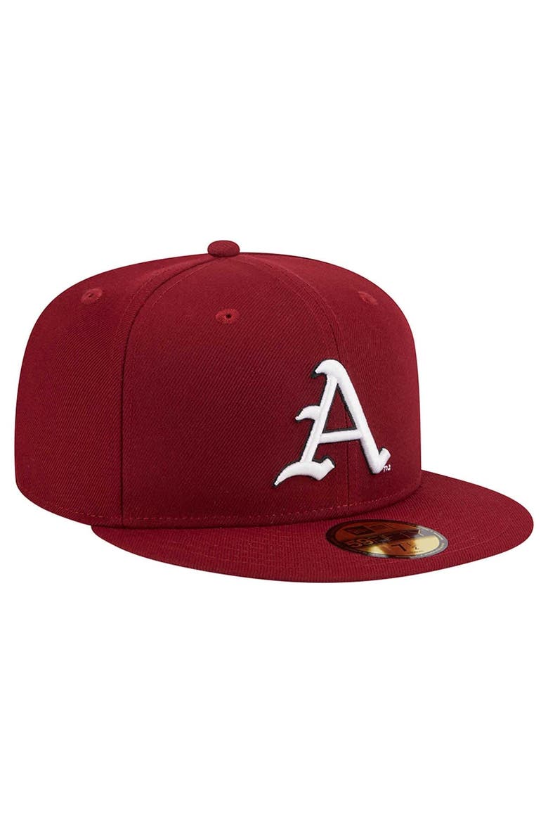 Men's New Era Cardinal Arkansas Razorbacks 59FIFTY Fitted Hat, Alternate, color, Cardinal