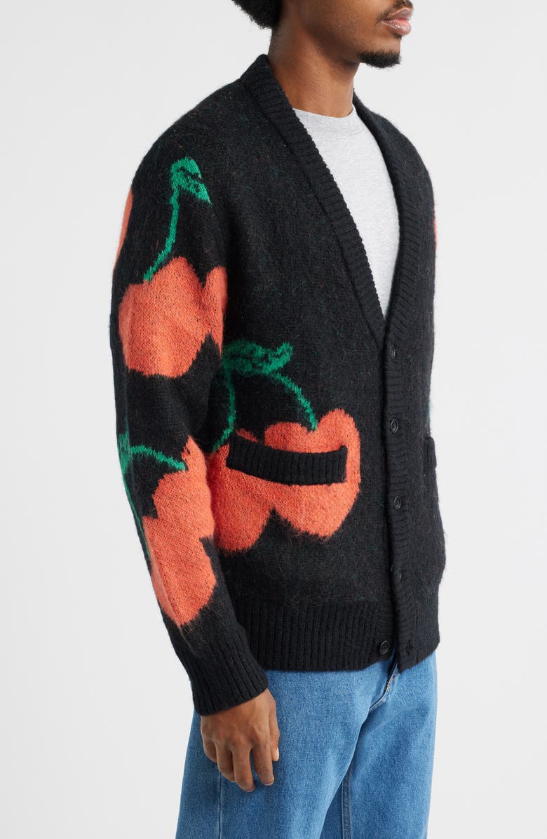 MARKET Double Cherries Cardigan, Alternate, color, Pirate-Black