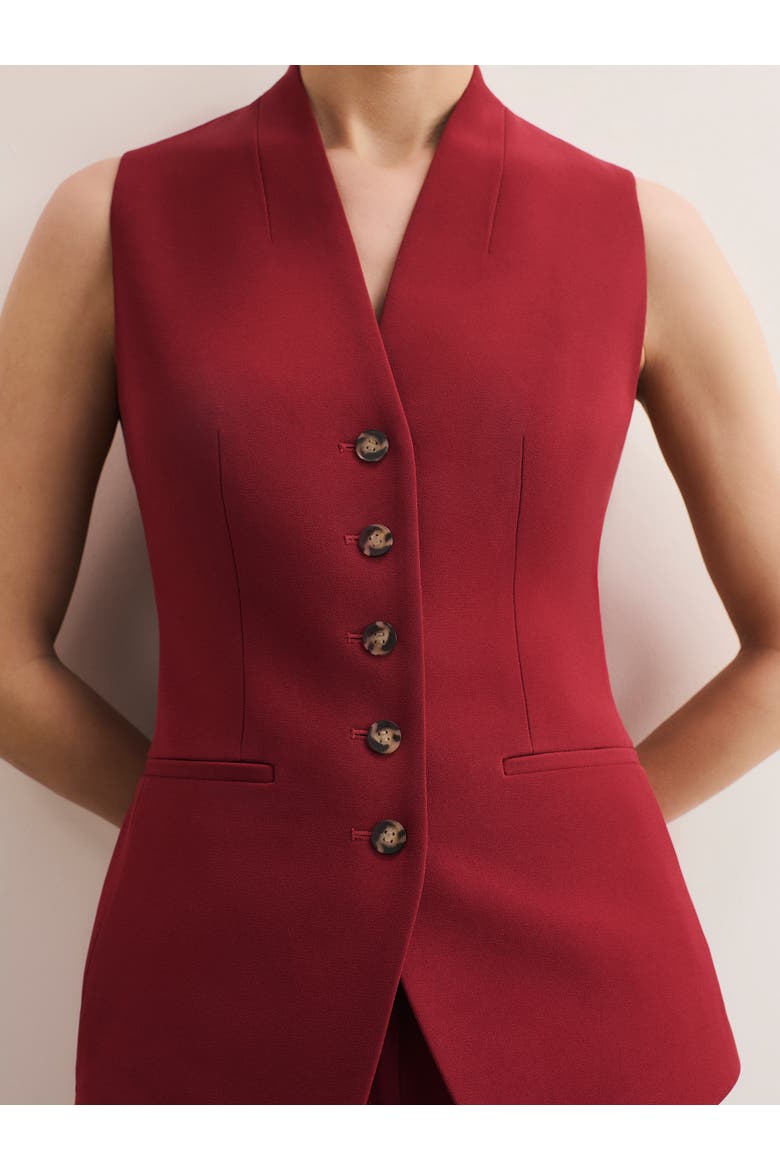 Clever Crepe Hartley Waistcoat, Alternate, color, Red