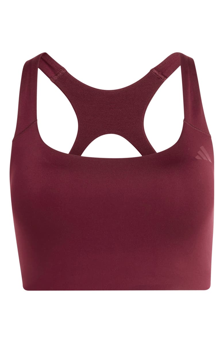 adidas Opt MS Square Neck Sports Bra, Alternate, color, Maroon