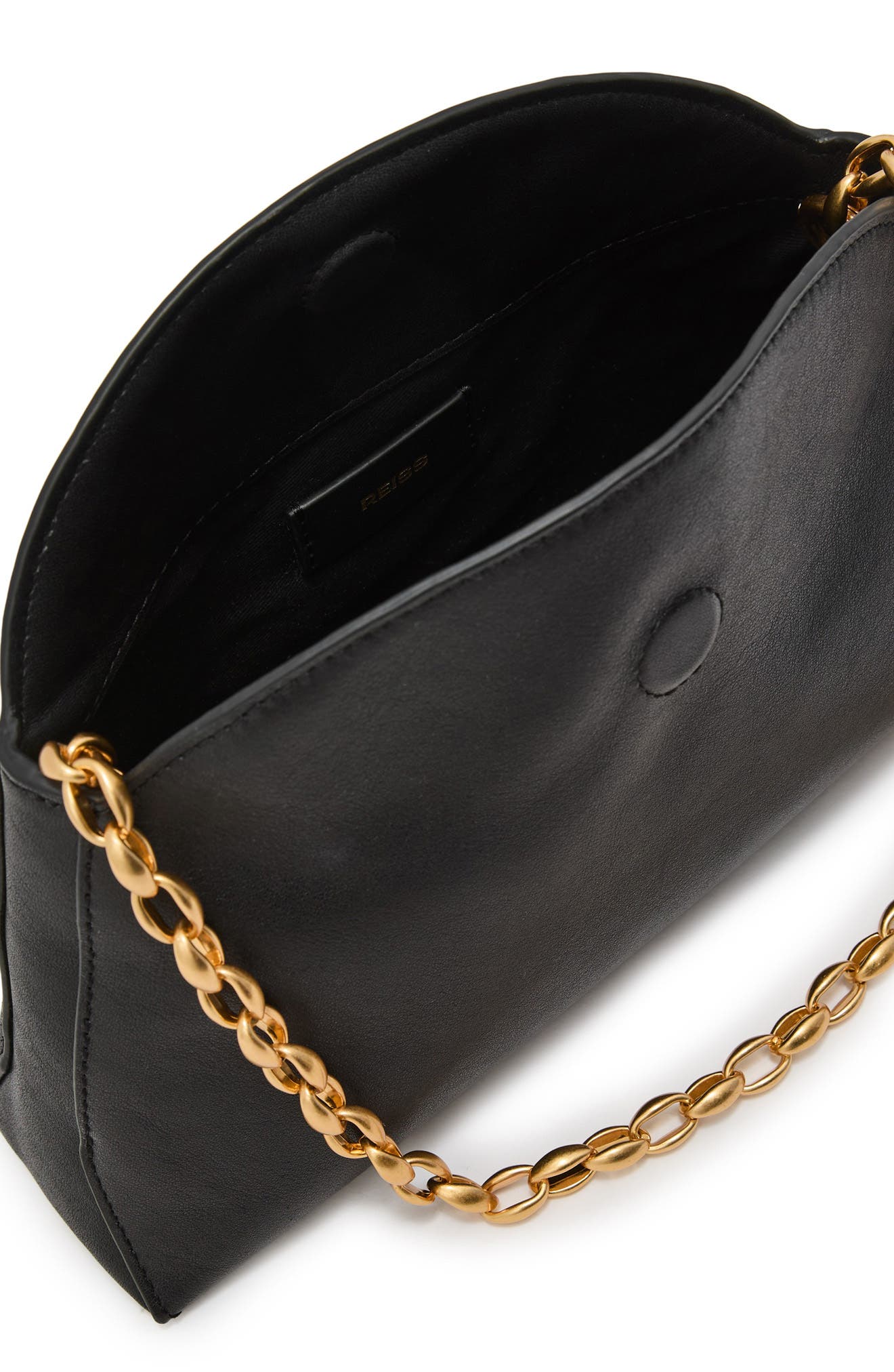 Presley Leather Clutch, Alternate, color, BLACK