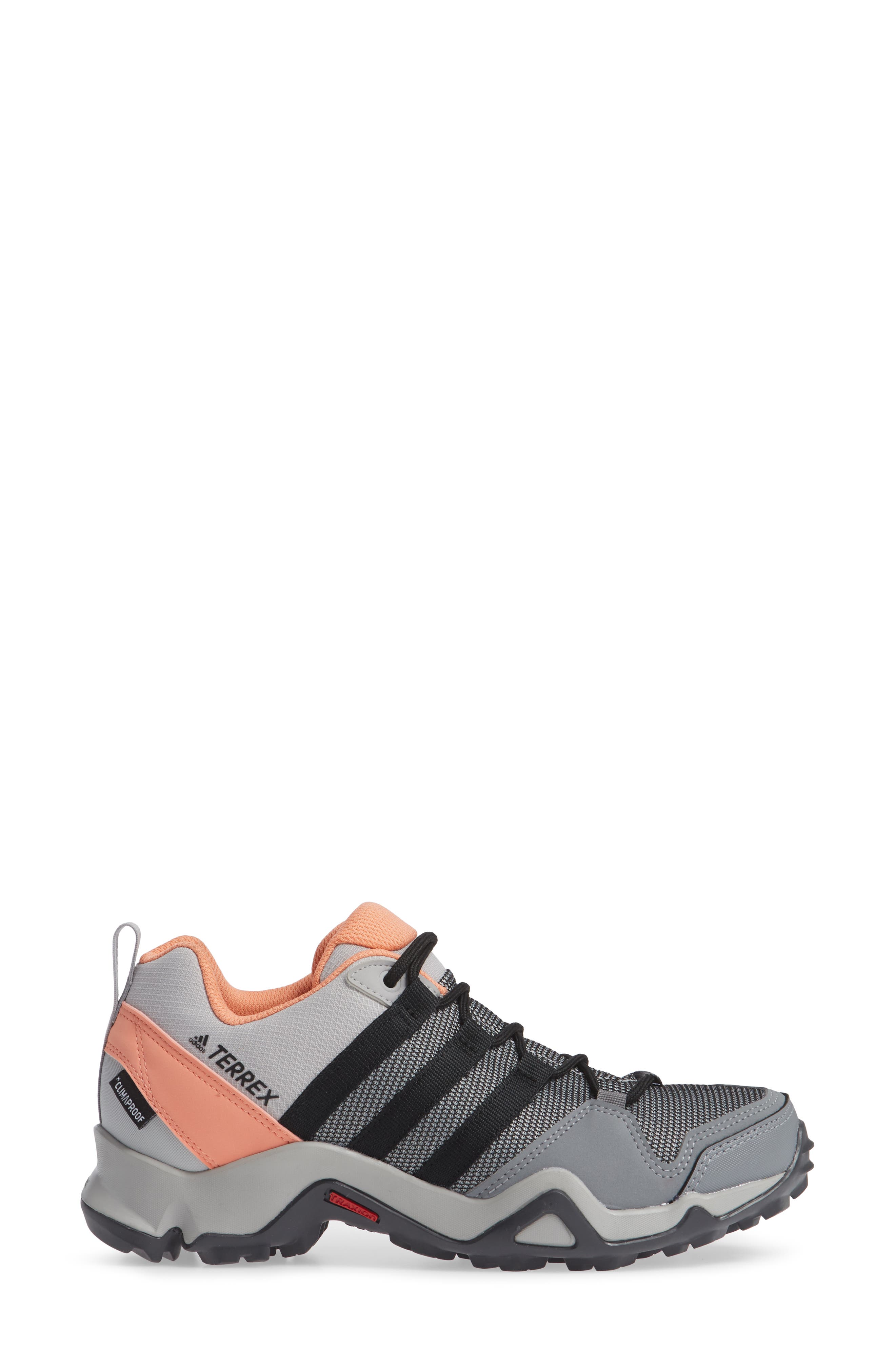 Terrex AX2 CLIMAPROOF® Hiking Shoe, Alternate, color, GREY/ BLACK/ CHALK CORAL