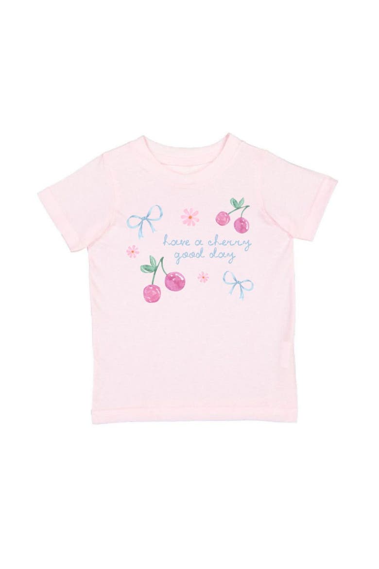 Cherry Good Day Short Sleeve T-Shirt, Main, color, Ballet Pink