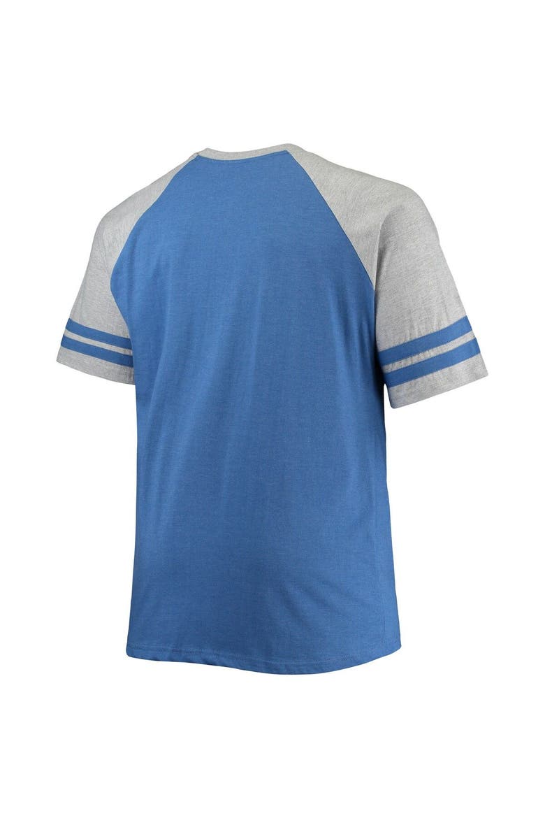 Men's Heathered Blue Toronto Maple Leafs Big & Tall Raglan T-Shirt, Alternate, color, Blue