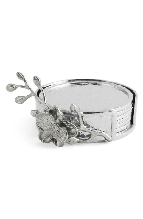 White Orchid Set of 6 Coasters