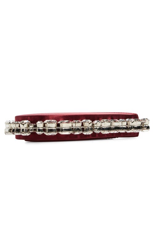 L'alingi Taliya Love Satin Crystal Top Handle Bag In Burgundy