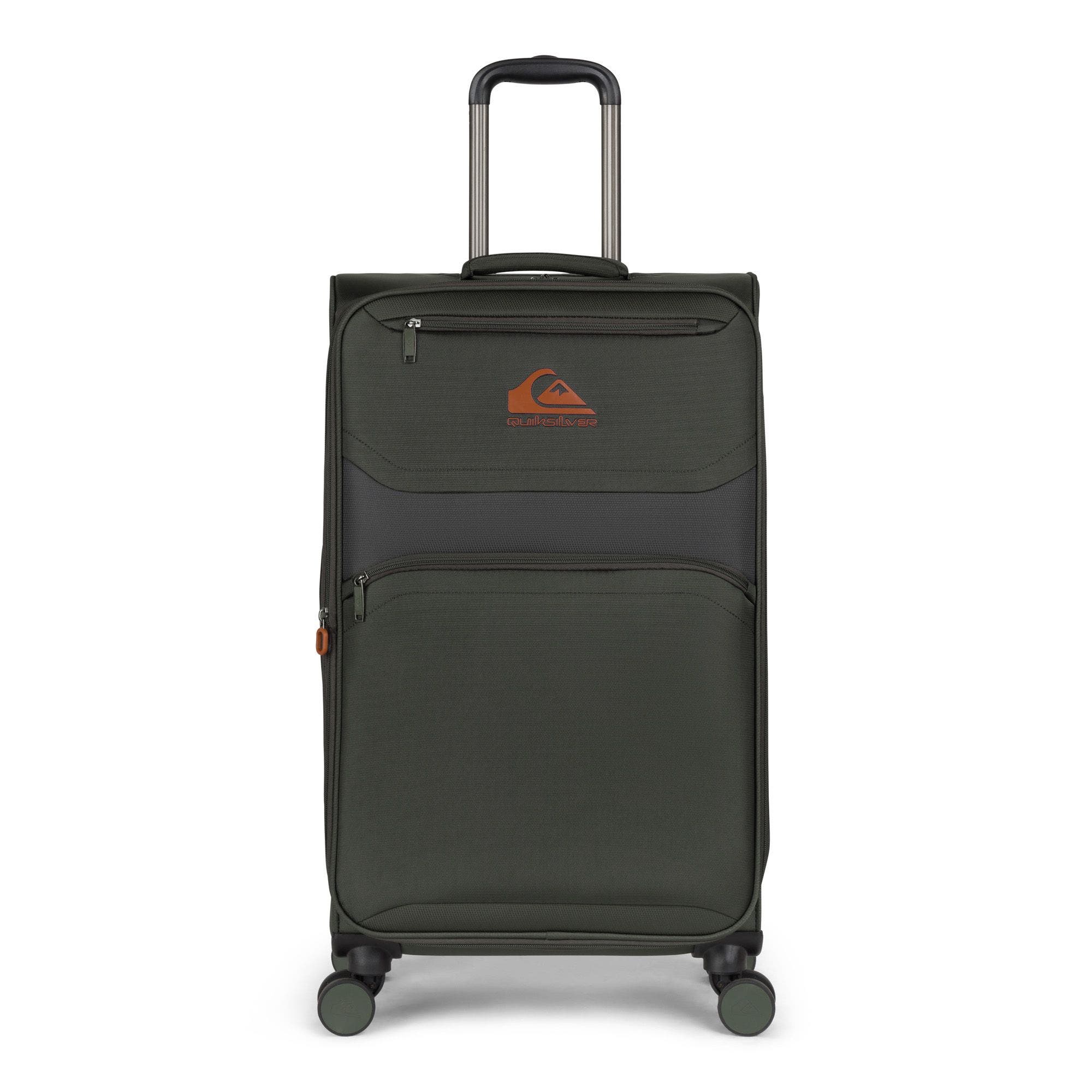 Quiksilver Buxton Suitcases Nylon Softside Expandable Luggage with Spinner Wheels, 3-Piece Set, Alternate, color, Charcoal