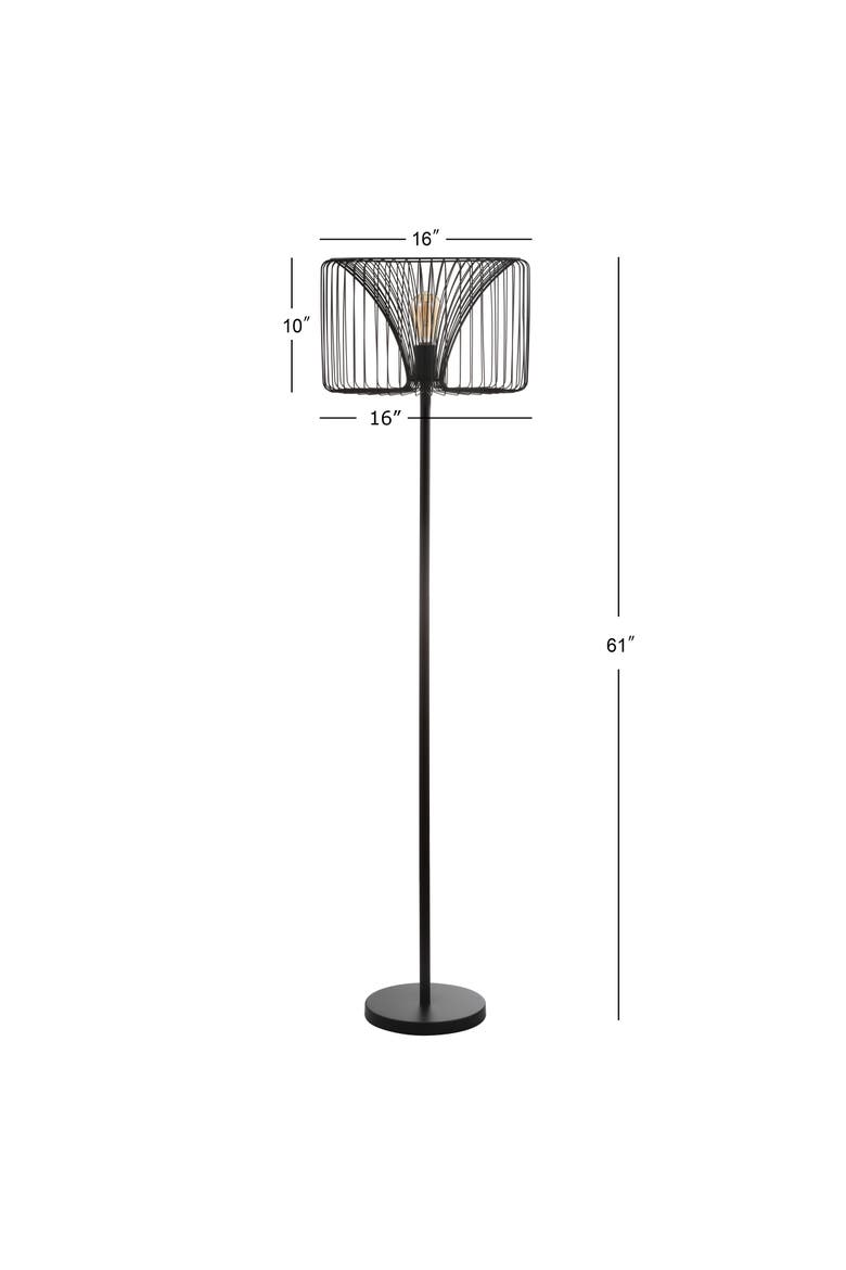 Gridley 61" Metal LED Floor Lamp, Black, Alternate, color, Black