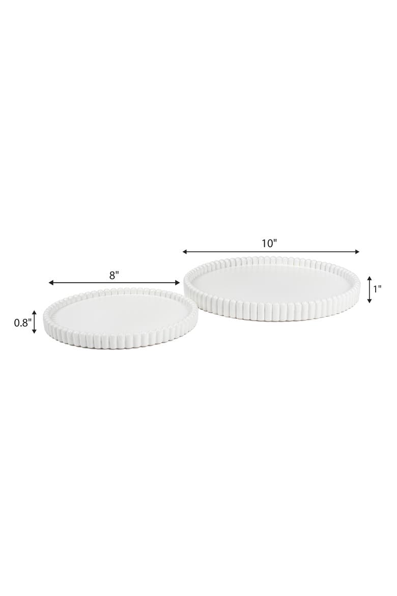 Opulence Modern Minimalist Concrete Fluted Edge Decorative Jewelry Trays, Alternate, color, White