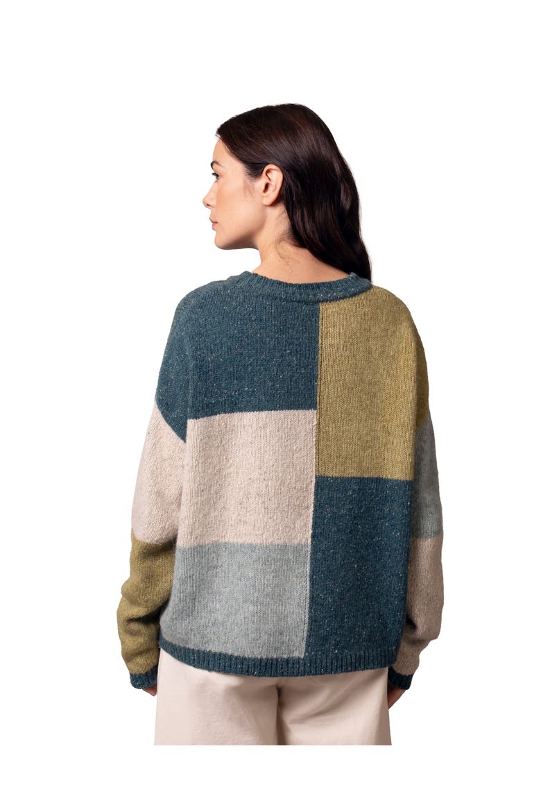 Colour Block Crew Neck Sweater, Alternate, color, Icelandic Colourblock