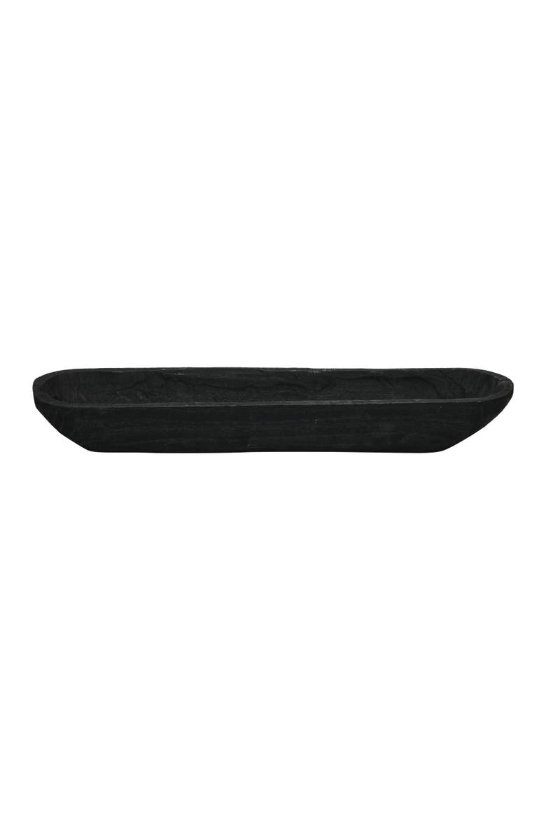 Decorative Paulownia Wood Bowl, Black, Alternate, color, Black