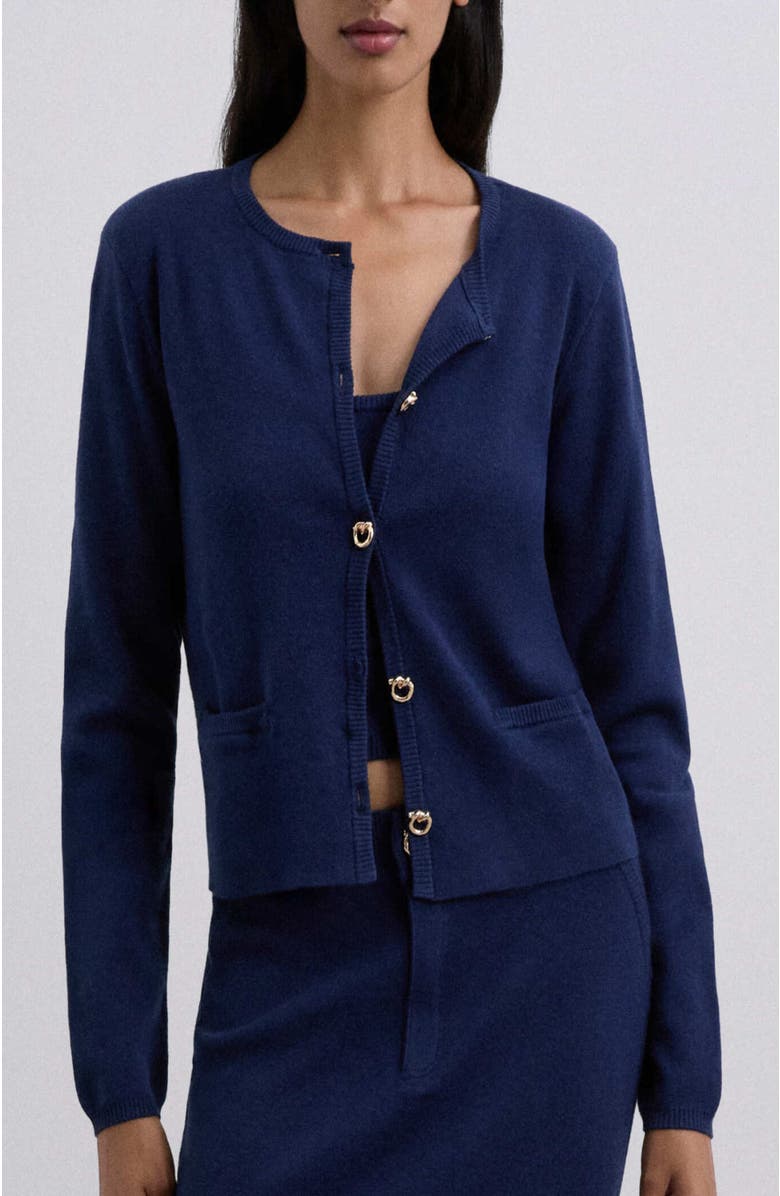 Scalpers Casualknitset Cardigan, Main, color, Navy
