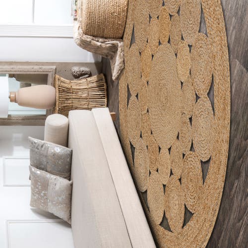 Jonathan Y Cassia Round Natural Jute Boho Circle Natural Round Area Rug In Natural