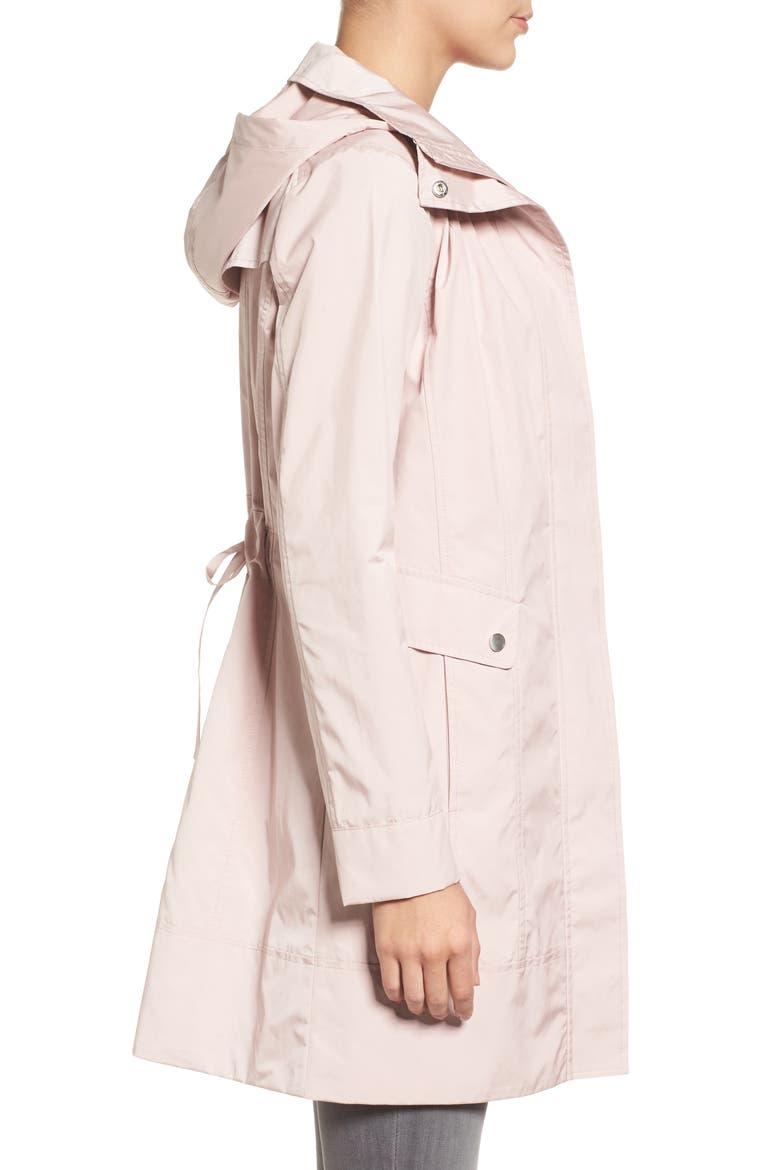 Back Bow Packable Hooded Raincoat, Alternate, color, CANYON ROSE