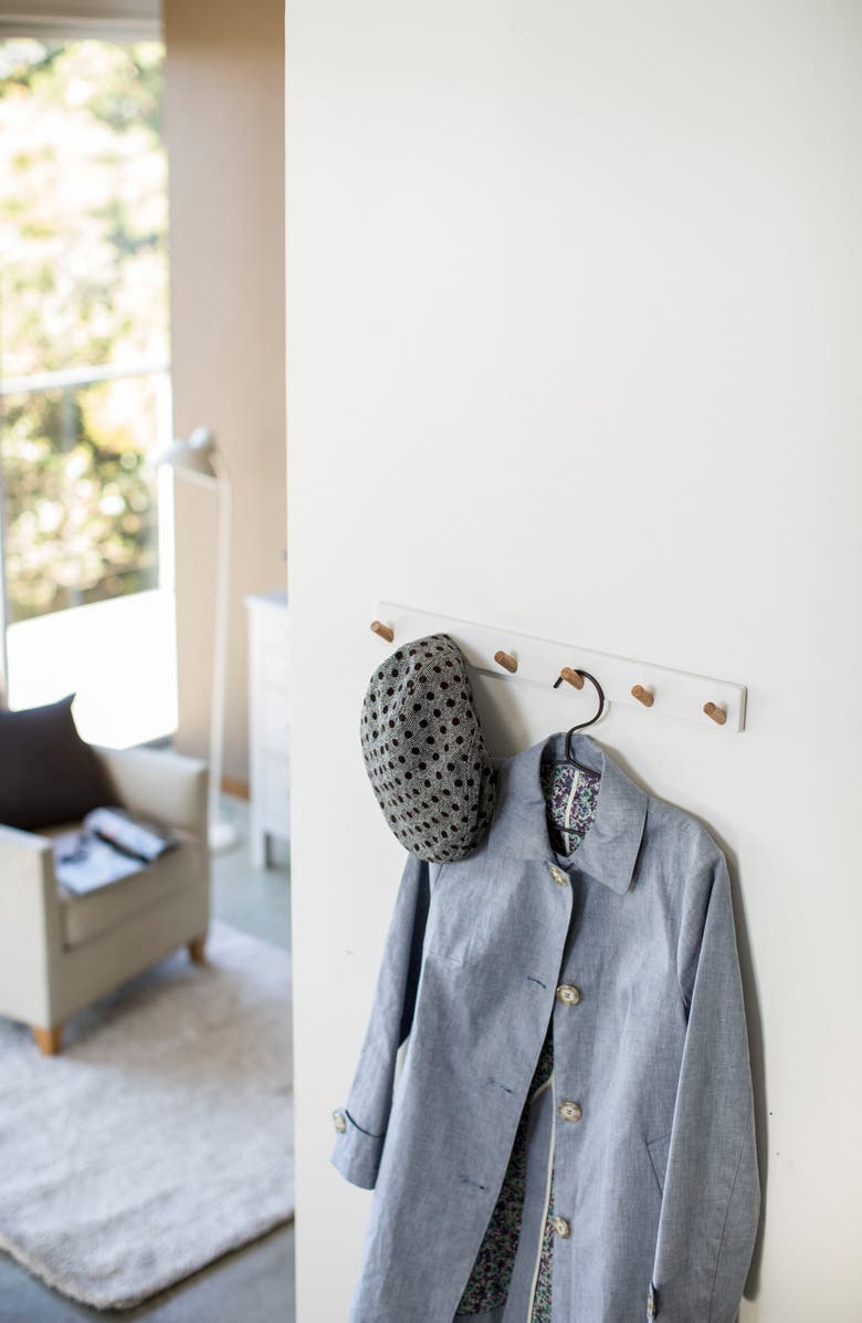 Yamazaki Wall Mounted Coat Rack, Alternate, color, White