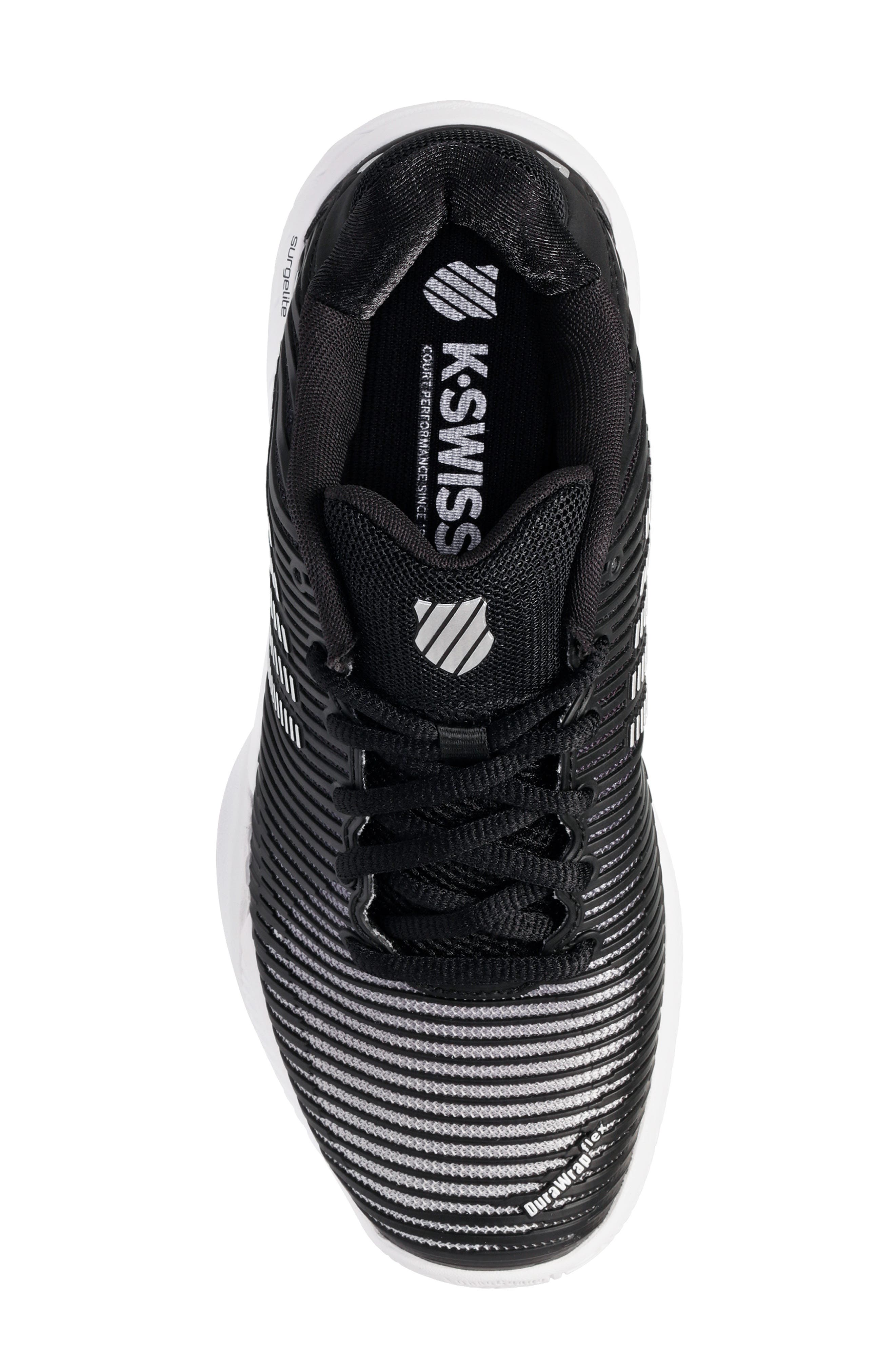 K-Swiss Hypercourt Express 2 Tennis Shoe, Alternate, color, Black/White/Silver