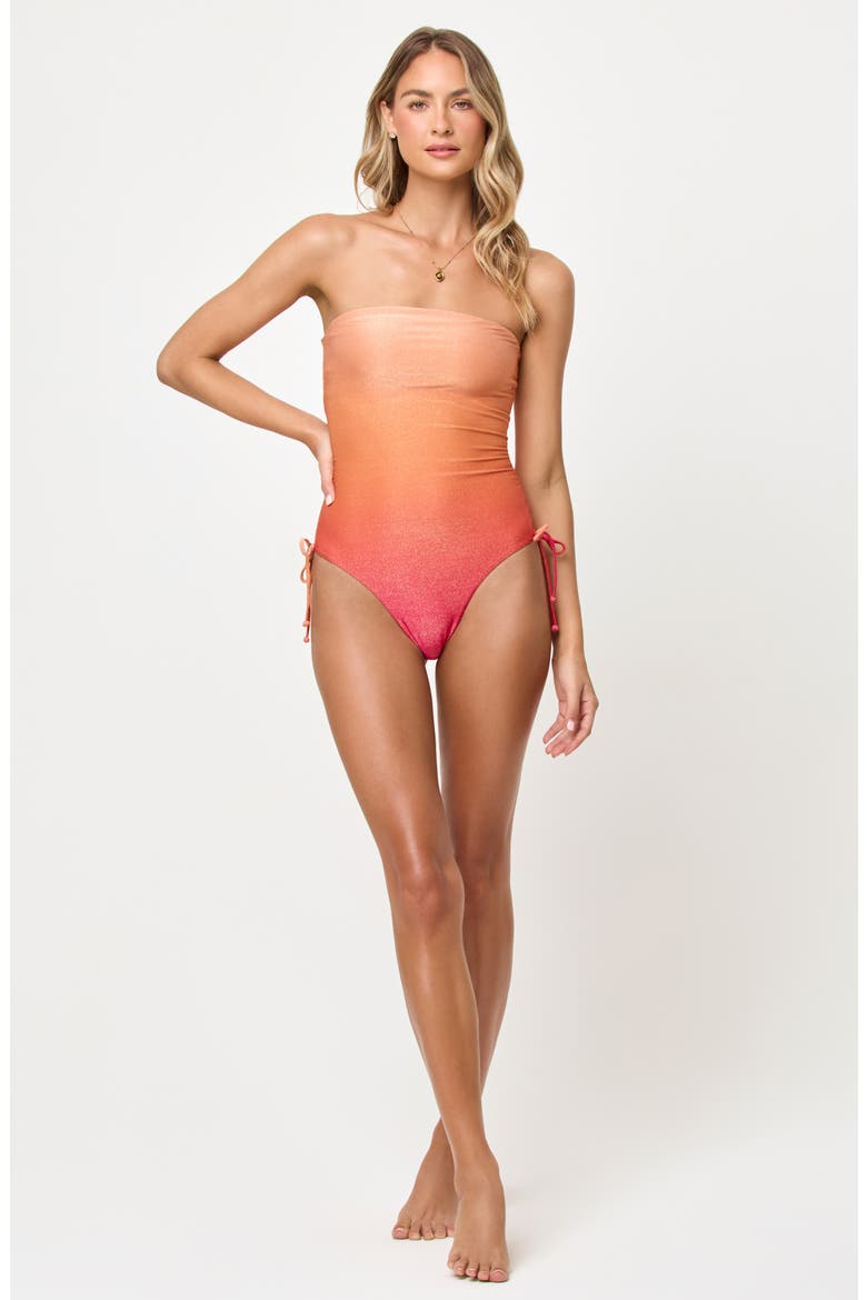 Elise Ruched Rib One-Piece Swimsuit, Alternate, color, OCASO