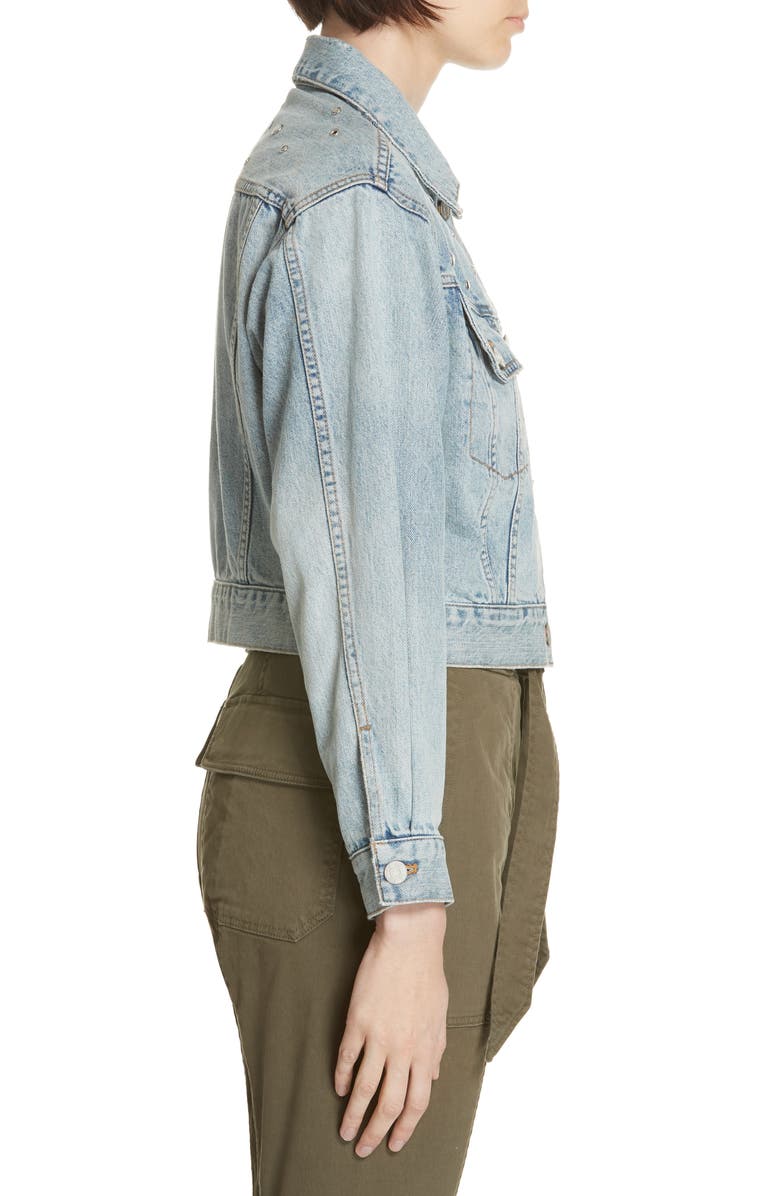 La Vie Rebecca Taylor Embellished Denim Jacket, Alternate, color, 