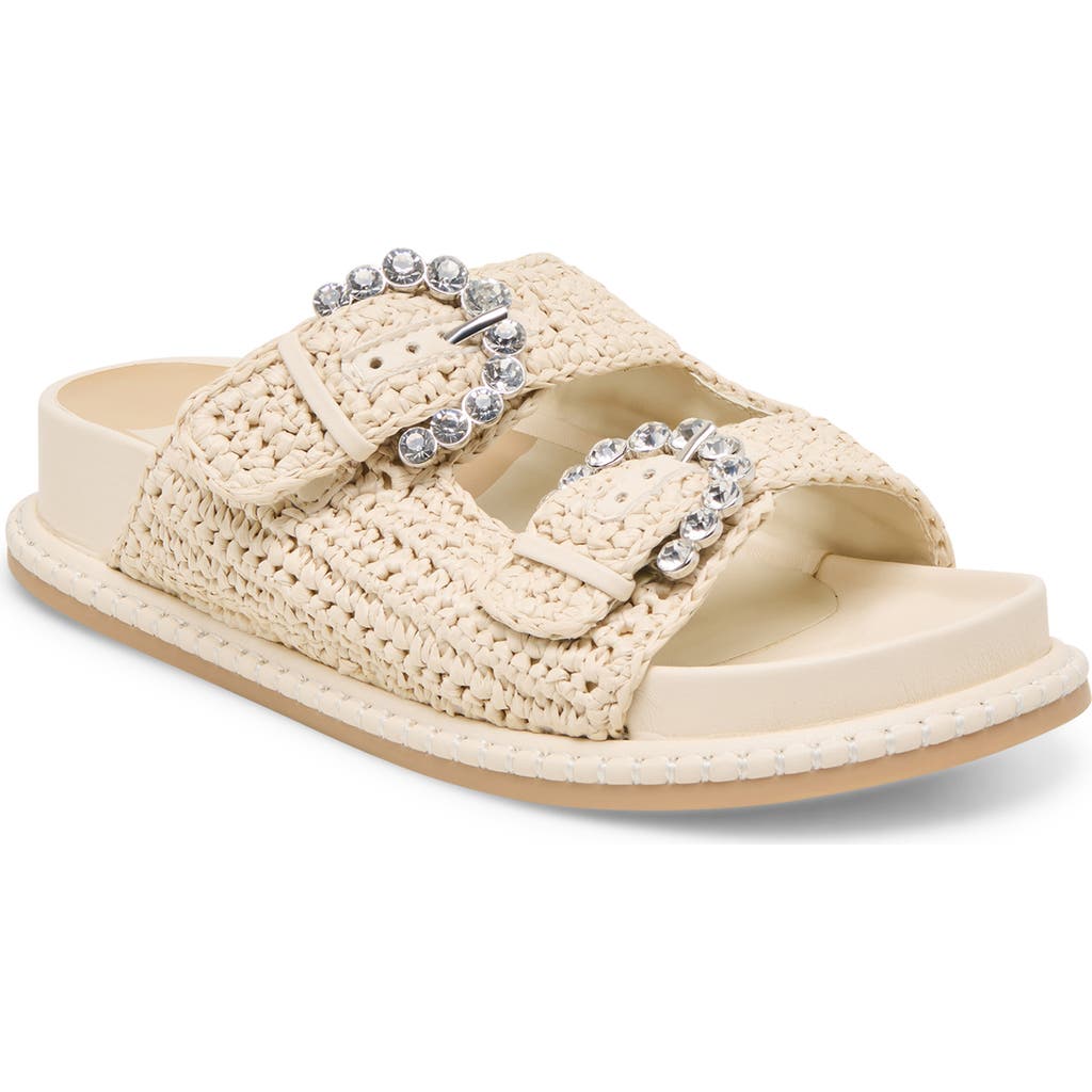 Dolce Vita Shauny Crystal Wedge Sandal In Oatmeal Knit