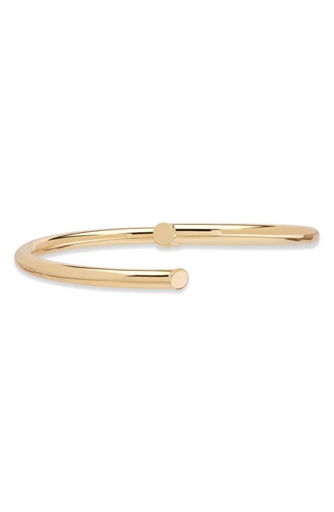 Skinny 14K Gold Layered Edge Bangle Bracelet
