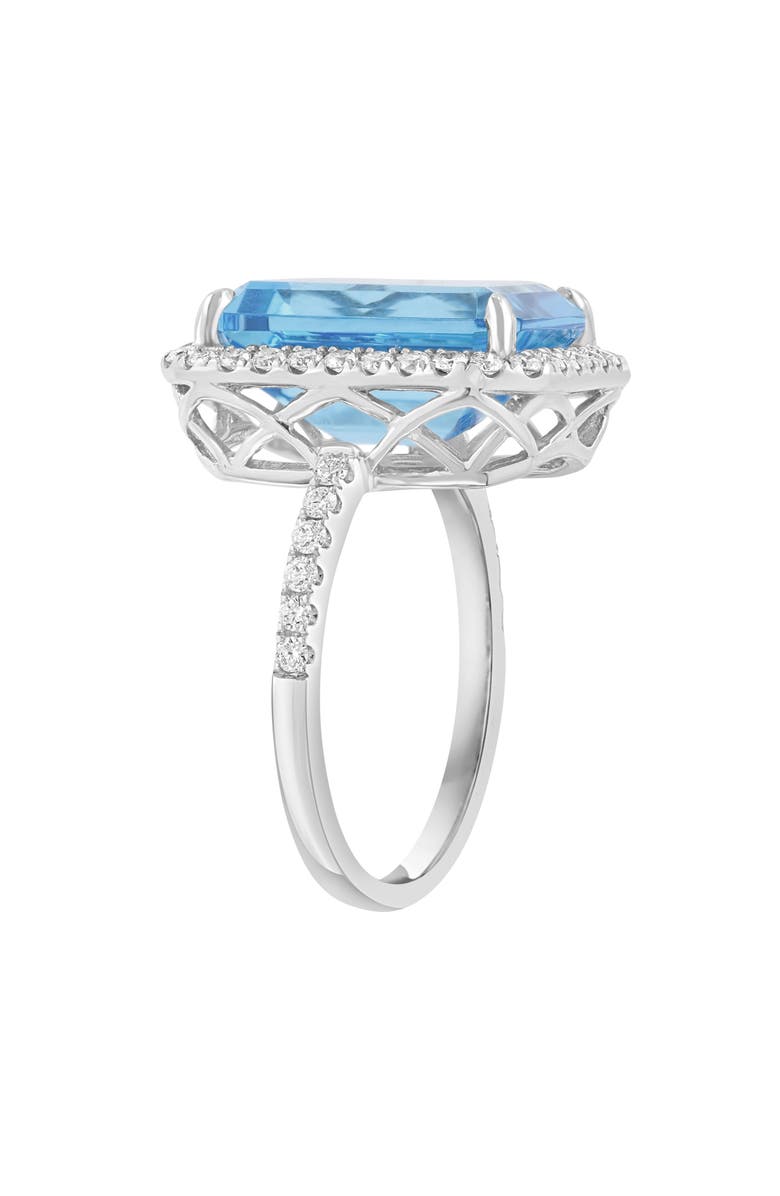 EFFY Sterling Silver Blue Topaz & Zircon Halo Ring, Alternate, color, Blue