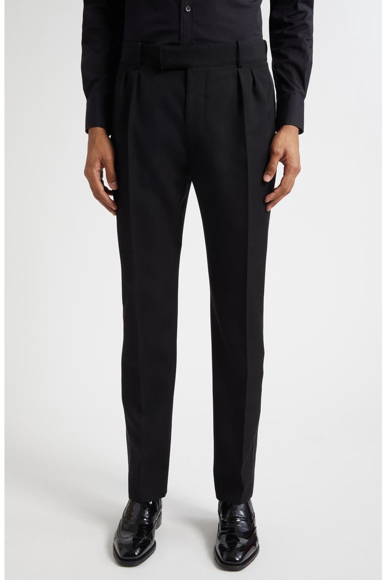 Wool Tuxedo Trousers, Main, color, BLACK