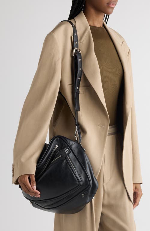 Acne Studios Medium Camero Leather Shoulder Bag In Black