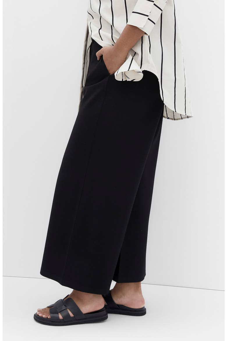 Peyton Wide Leg Ponte Pants, Alternate, color, BLACK