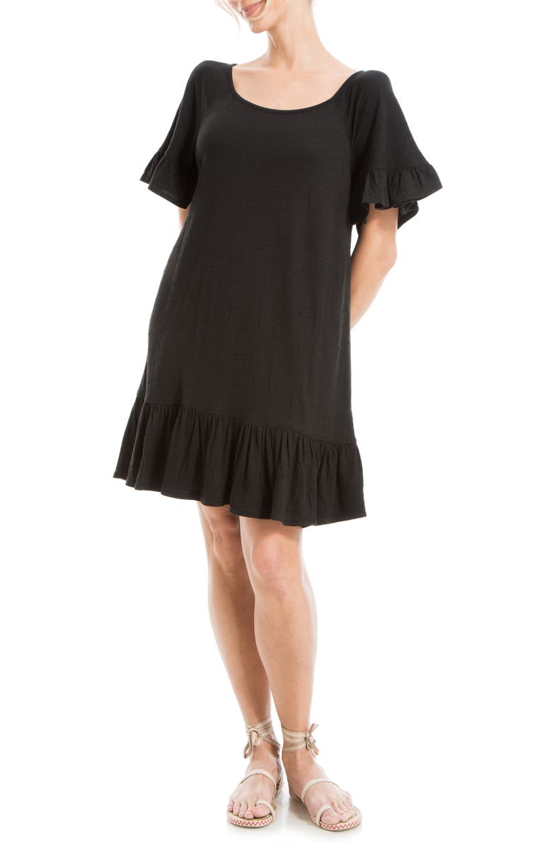 MAX STUDIO Flutter Sleeve Dress, Main, color, 