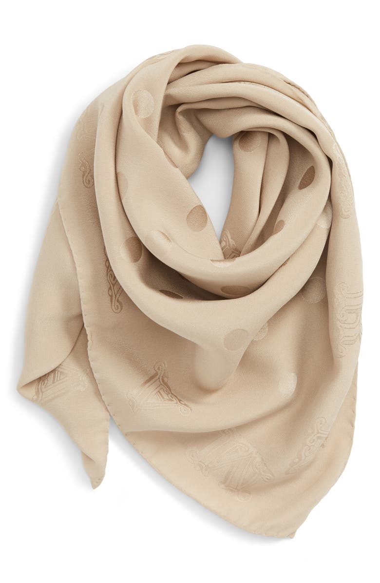 Max Mara Saveria Polka Dot Jacquard Silk Scarf, Alternate, color, 