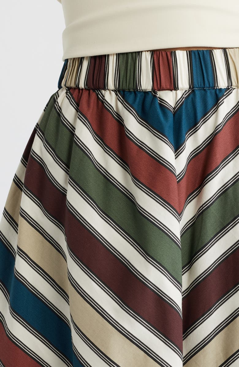 Topshop Stripe Cotton Skirt, Alternate, color, Blue Multi