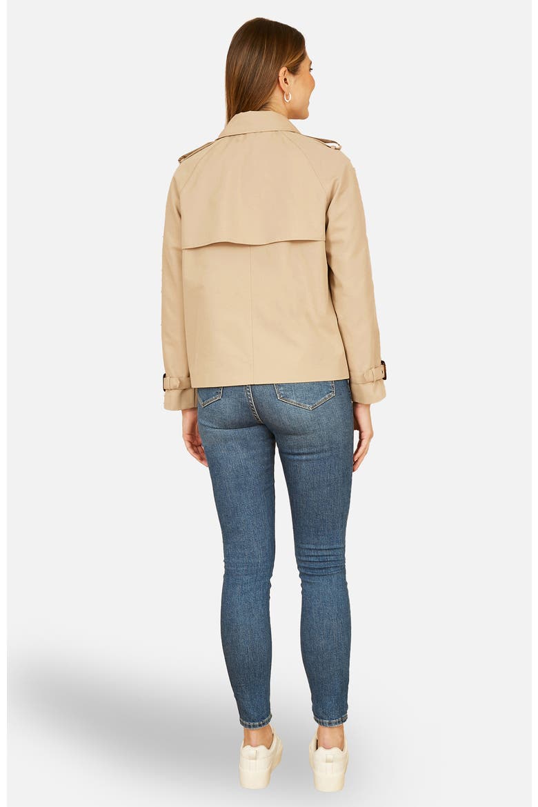 Cropped Trench Jacket With Pockets, Alternate, color, Beige