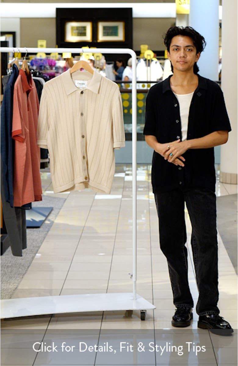 Ladder Knit Short Sleeve Button-Up Shirt, sales video thumbnail