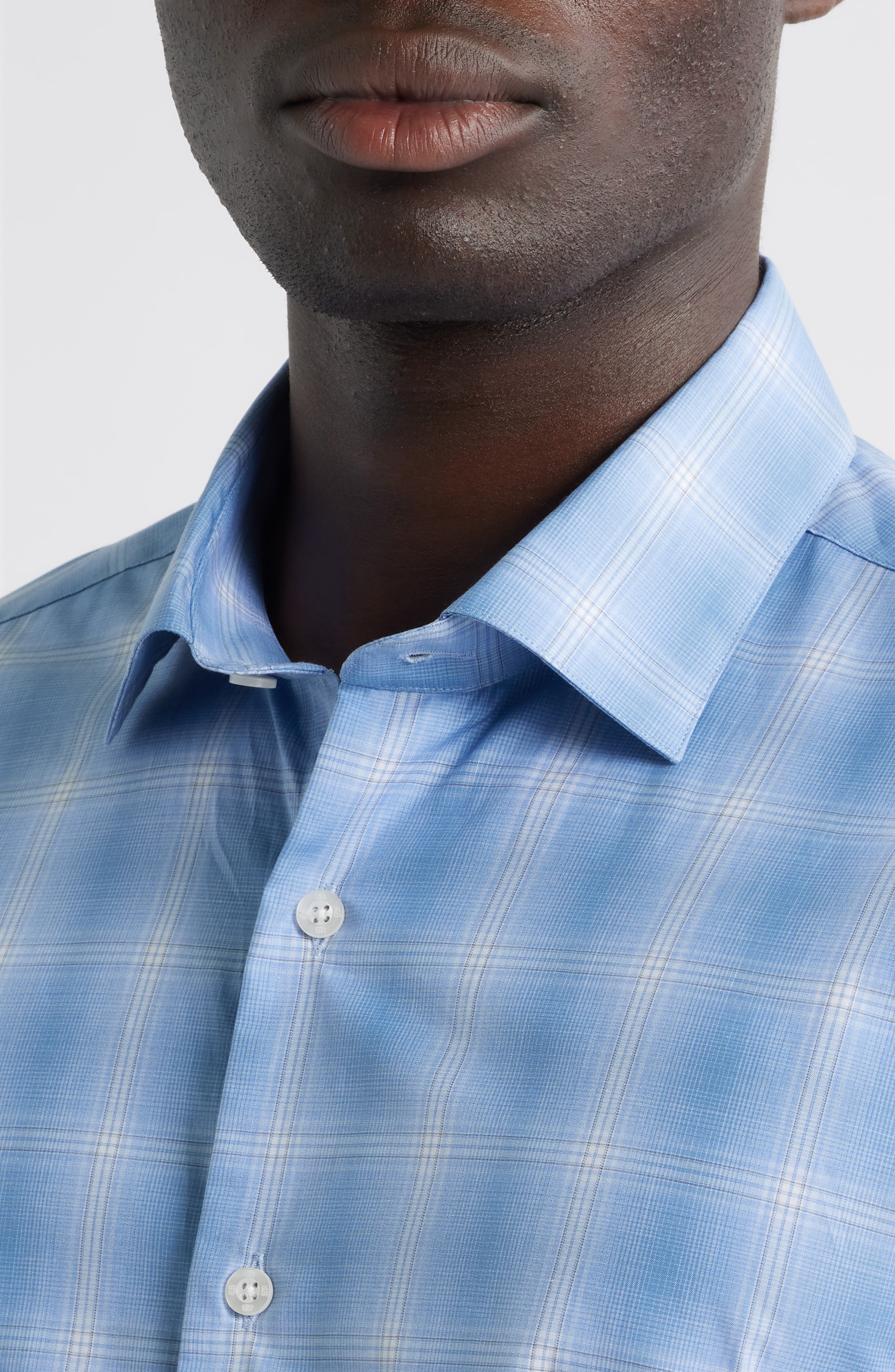 Canclini Regular Fit Plaid Cotton Poplin Button-Up Shirt - image 4