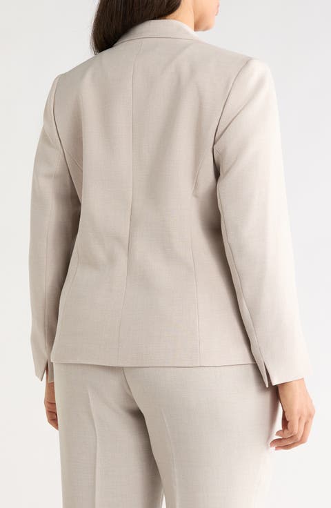 Pebble Crepe Two-Button Blazer (Plus)