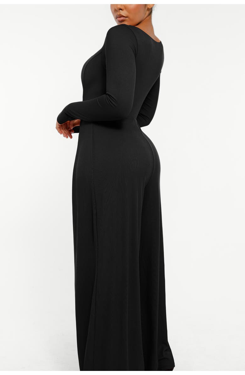 Shapellx AirSlim<sup>®</sup> Square Neckline Built-In Shaping Jumpsuit, Alternate, color, Black