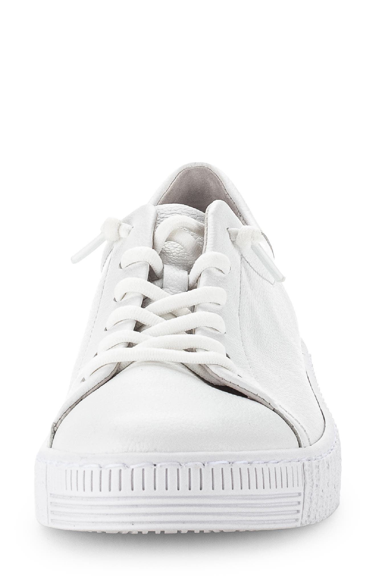 Gabor Leather Platform Sneaker, Alternate, color, White