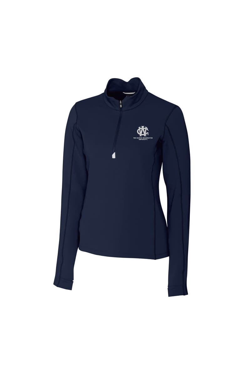 Cutter & Buck Women's Cutter & Buck Navy George Washington University Vault DryTec Traverse Stretch Quarter-Zip Top, Alternate, color, Navy
