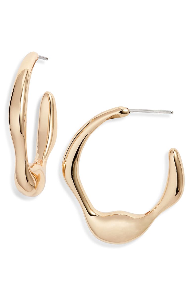 Open Edit Molten Hoop Earrings, Main, color, 