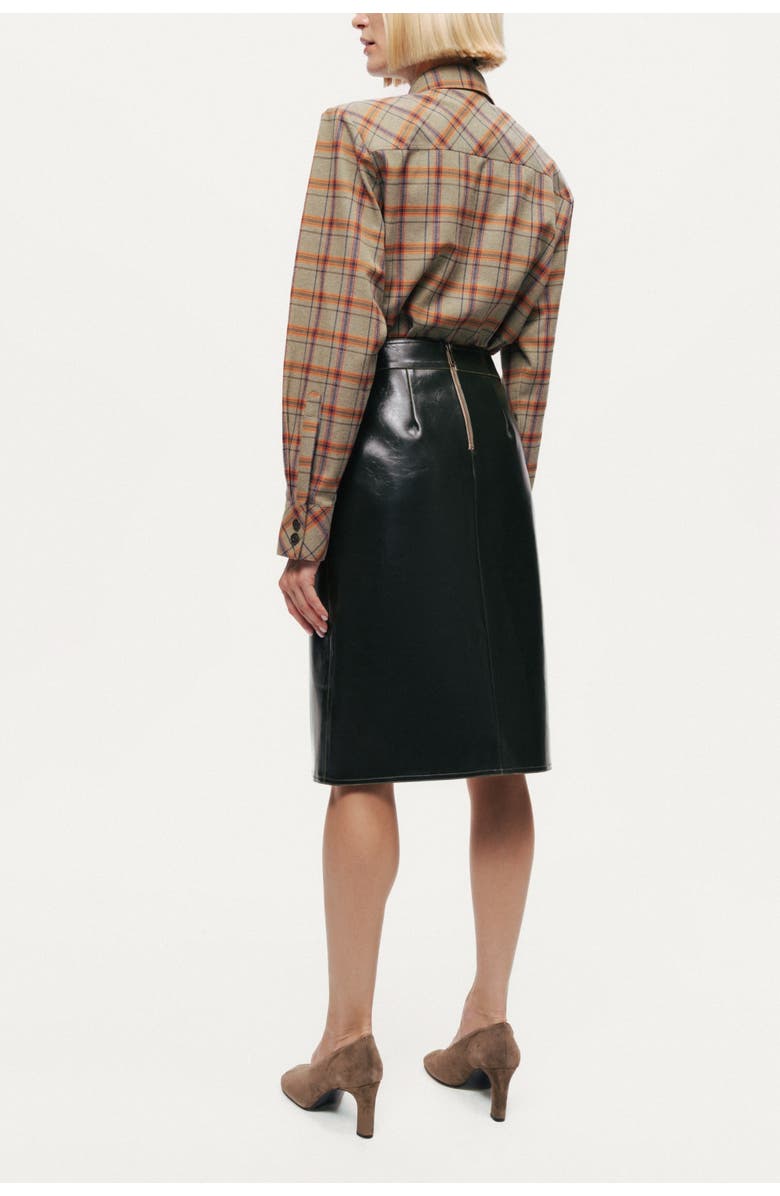 Nocturne Buckle Detail Front-Slit Skirt, Alternate, color, Dark Green